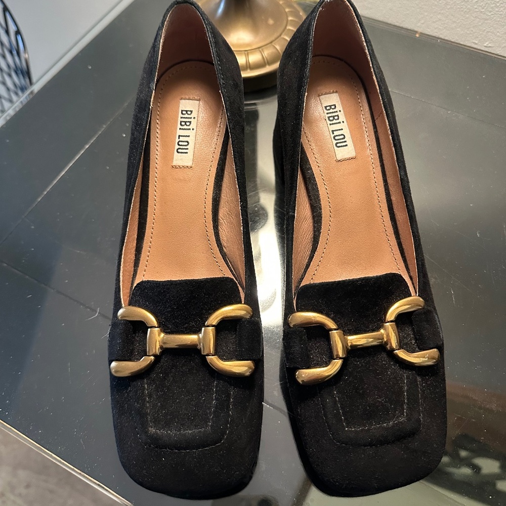 Black Suede Bibi Lou Pumps